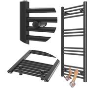 Granitan Termoarredo Bagno 50x100 cm - 385W - Termo Arredo da Bagno - Termoarredo Idraulico - Termosifone da Parete - Nero