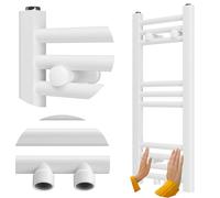Granitan Termoarredo Bagno 70x30 cm - 211W - Termo Arredo da Bagno - Termoarredo Idraulico - Termosifone da Parete - Bianco