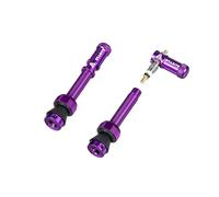 Coppia di valvole tubeless granite design juicy nipple da 45mm con tappi removibili viola
