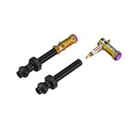 Granite Juicy Nipple Set di Coprivalvole e Valvole Presta, Coprivalvole Protettivi per Pneumatici da Bicicletta con Funzione di Rimozione del Nucleo della Valvola (Chiazza Petrolio)