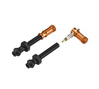 Granite Juicy Nipple Tappo Presta e Stelo Valvola 44mm Set (Arancione) | lega 6061, funge da estrattore anima, steli a 4 fori per insert, base con foro esagonale