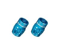 Granite Juicy Nipple Tappo Valvola con Funzione di Rimozione del Nucleo della Valvola, Coprivalvole Antipolvere per Biciclette e Veicoli, Set da 2 Pezzi (Blu)