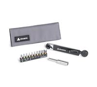 Granite Rocknroll TQ Kit Cricchetto Dinamometrico (Grigio) | range 2-10Nm, prolunga, 10 inserti S2, 7 esagonali 2-8mm più T20/T25/PH2, custodia 600D, 190g, MTB, strada e gravel
