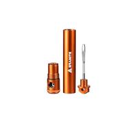 Granite Suture Aero Tire Plug Kit con Gonfiatore CO2 Integrato, Kit di Riparazione per Pneumatici Tubeless con 2 Misure di Tasselli, Gonfiatore CO2 Compatibile con Valvole Presta (Arancione)