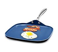 Granitestone Blue Nonstick 10.5” Griddle Pan/Flat Grill with Ultra Durable Mineral and Diamond Triple Coated Surface, Stay Cool Stainless-Steel Handle, Oven & Dishwasher Safe, 100% PFOA Free