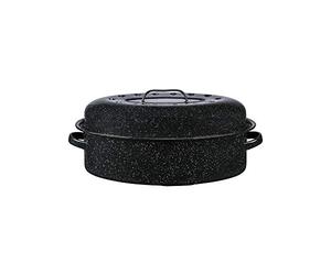 GRANITEWARE Cocotte GM Casseruola Roaster Modello 509, 46 x 31 x 19 cm, in Acciaio smaltato, Carbonio, 1-Nero, 32 cm