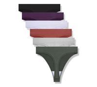 GRANKEE Perizoma Vita Alta Thong Slip Tanga Donna Senza Cuciture Sexy Invisibili Comode Multypack, Pacco da 6(Nero/Caramello/Viola/Verde Oliva/Lavanda/Grigio Chiaro XXL)