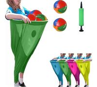 Granny Pants - Set da gioco per attività all'aperto, divertenti pantaloni elasticizzati, per la nonna e la palla, corri e salta, set da gioco gigante all'aperto (verde, partita di palla)