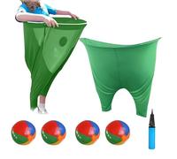 Granny Pants - Set da gioco per nonna con 4 palline gonfiabili, pompa ad aria, divertente, gigante, elastico, idea regalo per tutti (B) (verde)