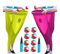 Granny Pants Yard Game, Funny Giant Stretchy Pants, Large Granny Pants Yard Game with 4 Bouncy Balls, Team Relay Family Reunion Field Games Set (80 x 100 cm)