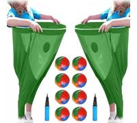 Granny Pants Yard Game, Granny Pants Outdoor Game with Bouncy Balls and Pumps, Fun Outdoor Party Game for Adults, Family Reunions,Backyard Parties and Team-Building Activities(Green-2 pcs)