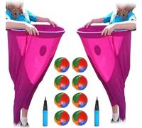 Granny Pants Yard Game, Granny Pants Outdoor Game with Bouncy Balls and Pumps, Fun Outdoor Party Game for Adults, Family Reunions,Backyard Parties and Team-Building Activities(Red-2 pcs)