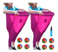 Granny Pants Yard Game, Granny Pants Outdoor Game with Bouncy Balls, Giant Outdoor Recreational Tossing Games, Team Relay Family Reunion Party Field Game Set(2 Red Set)