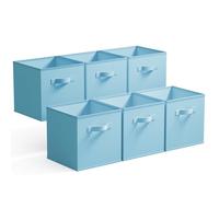 GRANNY SAYS Cubi portaoggetti scaffale, scatole portaoggetti a cubo in tessuto 27x27, scatole portaoggetti quadrate per scaffali, cubi cestini portaoggetti, cube storage boxes for shelf- Azzurro
