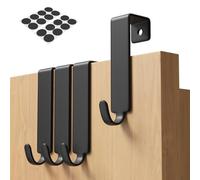 GRANNY SAYS Ganci per porta da appendere - Set di 4 appendiabiti da porta, colore nero, ganci per armadio con elevata capacità di carico, per tutte le porte standard