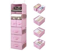 GRANNY SAYS Organizer Armadio da Appendere a 6 Ripiani, Organizer Armadio con Cassetti, Organizer Armadio con Cassetti, Organizzatori per Armadio e Stoccaggio, Rosa Organizer Armadio Salvaspazio