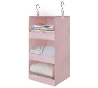 GRANNY SAYS Organizer Armadio da Appendere, Organizer da Appendere con 3 Scomparti, Hanging Storage Organiser for Wardrobe, Rosa