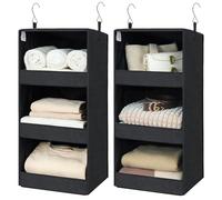 GRANNY SAYS Organizer Armadio da Appendere, Organizer da Appendere con 3 Scomparti, Organizer Armadio Salvaspazio per Vestiti, Nero Appendi Borse da Armadio, Hanging Wardrobe Organiser for Storage