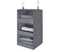 GRANNY SAYS Organizer Armadio da Appendere, Organizer da Appendere con 3 Scomparti, Organizer Armadio Salvaspazio per Vestiti, Grigio Appendi Borse da Armadio, Ripiani per Armadio Interno