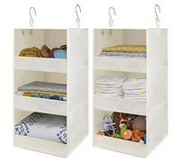 GRANNY SAYS Organizer Armadio da Appendere, Organizer da Appendere con 3 Scomparti, Organizer Armadio Salvaspazio per Vestiti, Beige Appendi Borse da Armadio, Hanging Storage Organiser for Wardrobe
