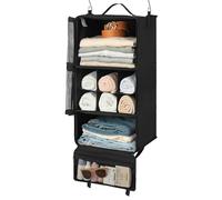 GRANNY SAYS Organizer Armadio da Appendere, Organizer da Viaggio Appendere con 3 Scomparti, Organizer Armadio Salvaspazio per Vestiti, Nero Appendi Borse da Armadio, Ripiani per Armadio Interno