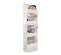 GRANNY SAYS Organizer da appendere sopra la porta, 4 ripiani dietro la porta con 6 tasche e finestra trasparente, organizer da appendere di grande capacità anti-inclinazione, per pannolini, giocattoli
