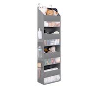 GRANNY SAYS Organizer da appendere sopra la porta, 4 ripiani dietro la porta, con 6 tasche e finestra trasparente, organizer da appendere anti inclinazione, grande capacità, per cameretta dei bambini