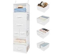 GRANNY SAYS Organizer e portaoggetti da appendere, 6 ripiani per vestiti con cassetti, 6 tasche laterali, mensole da appendere per reggiseni, calze, biancheria intima, stanza dei bambini, armadio,
