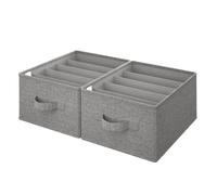 GRANNY SAYS Organizer per Armadio, 2 Pezzi Contenitori per Armadio Salvaspazio, Organizer Cassetti Armadio Pieghevole, Organizer Vestiti, Scatole per Armadi può Contenere Pantaloni, Grigio Scuro