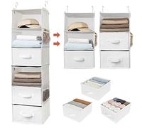 GRANNY SAYS Organizzatore per guardaroba a 6 ripiani, separabile da 2 confezioni di ripiani a 3 ripiani, cassetti pensili per guardaroba - Bianco