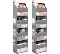GRANNY SAYS Porta Oggetti da Appendere Con 4 Tasche, Pack de 2 Organizzatore da Porta, Portaoggetti Bagno, Organizer per Camera da Letto, Behind of Door Organizer, Grigio
