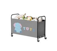 GRANNY SAYS Scatola per giocattoli con ruota, 135L organizzatore di stoccaggio extra large, cassetta portagiochi con ruote, contenitore in metallo per bambini, Grigio