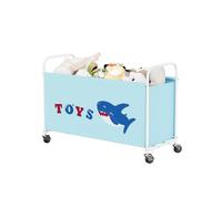 GRANNY SAYS Scatola per giocattoli con ruota, 135L organizzatore di stoccaggio per giocattoli extra large, cassetta portagiochi con ruote, contenitore in metallo per giocattoli per bambini, Blu