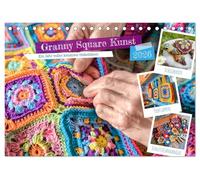 Granny Square Kunst - Ein Jahr voller kreativer Häkelideen (Tischkalender 2026 DIN A5 quer), CALVENDO Monatskalender: Häkelkunst mit Granny Squares - Ein Jahr voller Kreativität