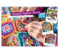 Granny Square Kunst - Ein Jahr voller kreativer Häkelideen (Wandkalender 2026 DIN A2 quer), CALVENDO Monatskalender: Häkelkunst mit Granny Squares - Ein Jahr voller Kreativität