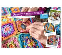 Granny Square Kunst - Ein Jahr voller kreativer Häkelideen (Wandkalender 2026 DIN A3 quer), CALVENDO Monatskalender: Häkelkunst mit Granny Squares - Ein Jahr voller Kreativität