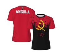 Grano Bandiera Dell'Angola Tee T Shirt Maglietta T-Shirt Manica Corta T-Shirts Uomo Casual Tshirt per Bodybuilding Palestra Sport L
