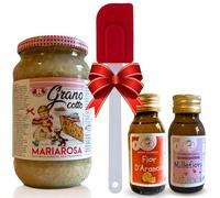 Grano Cotto Pastiera Napoletana 580gr + Aroma Millefiori 60cc + Aroma Aroma Fior D'Arancio 60cc + Omaggio Spatola Silicone - Regalo Festa della Mamma 2025