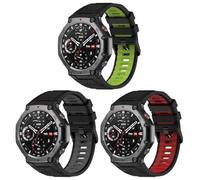 Gransho compatibile con Amazfit T-Rex 3 Gomma Cinturini per Orologi, Impermeabile Orologi Bracciale Cinturino NO250804 (J [Pack of 3])