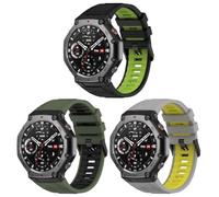 Gransho compatibile con Amazfit T-Rex 3 Gomma Cinturini per Orologi, Impermeabile Orologi Bracciale Cinturino NO250804 (D [Pack of 3])