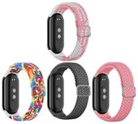 Gransho compatibile con Xiaomi Mi Band 8 / Mi 9 Cinturino per Orologio, Morbido Tessuto di Nylon Sports Watch Band con Fibbia Acciaio Inox NO250531 (A [Pack of 4])