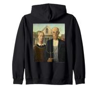 Grant Wood American Gothic Felpa con Cappuccio