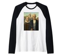 Grant Wood American Gothic Maglia con Maniche Raglan
