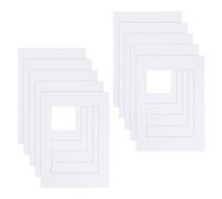 Granvoo 10 PCS Passepartout Cartoncino 20x25cm, Cornice di Cartone per Foto, Cornici Portafoto Cartone per Decorare Stampe d'Arte Fotografie Immagini, Passepartout Bianco per DIY Cornici Poster (A)