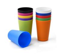 Granvoo 11 Pezzi Bicchieri Plastica Colorati,260ml Riutilizzabili Bicchiere di Plastica,Tazza di Plastica Acqua Infrangibile,Bicchiere da acqua impilabile,per Feste Compleanni Raduni