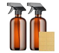 Granvoo 2 Pezzi Flacone Spray Vuoto 500ml, Flacone Spray in Vetro Ambrato, Flacone Spray Vuoto Vetro, Bbottiglia Spray Vuota, Riutilizzabile in Vetro Ambrato Flacone Spruzzatore per la Pulizia