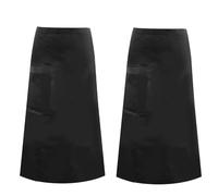 Granvoo 2 Pezzi Grembiule Lungo Cameriere, Grembiule Vita, Grembiule Vita Lungo, Grembiule con Tasche, Mezzo Grembiule, Grembiule Lungo Nero, Grembiule Vita Cucina Nero, Grembiule per Cottura Barman