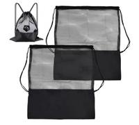 Granvoo 2 Pezzi Zaini con Coulisse in Rete, Borsa a Rete Zaino 44 x 38 cm, Sacca Zaino Con Coulisse, Borsa Calcio con Chiusura a Cordoncino per Basket, Pallavolo