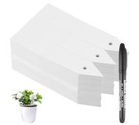 Granvoo 300 Pezzi Etichette per Piante, 10 x 2 cm Marcatori per Piante Etichette in Plastica, Etichette di Piante Etichette da Giardino Impermeabili, Bianco Cartellini per Piante con Penna