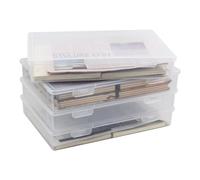 Granvoo 4 pack A4 Storage File Scatole,Scatola organizer trasparente impilabile,Scatola per File A4,Plastica Trasparente Scatola Portatile Archivio,per documenti,lettere,album di ritagli,riviste